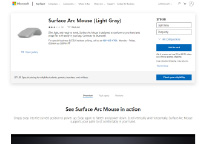 Micorosoft Store device product detail page for Surface Arc Mouse