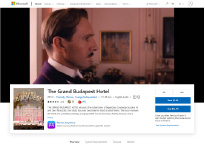 Micorosoft Store movie product detail page for The Grand Budapest Hotel